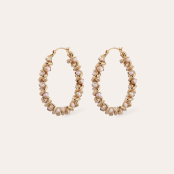 Eurydice hoop earrings - Cultured Pearl