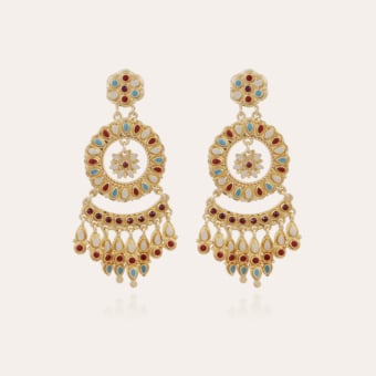 Livia enamel earrings gold