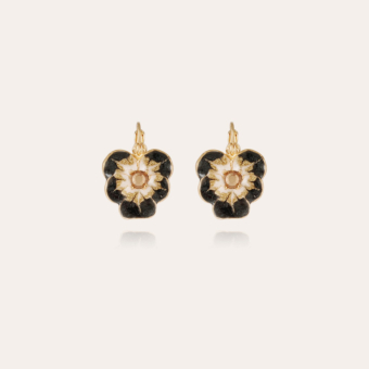 Pensee enamel earrings gold