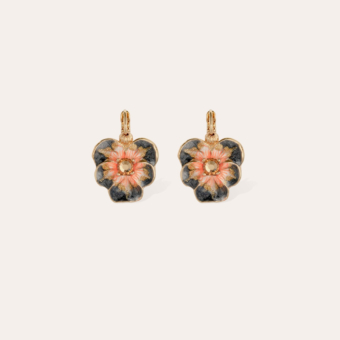 Pensee enamel earrings gold
