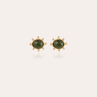 Tiki studs earrings small size - Serpentine