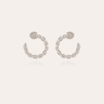 Riviera hoop earrings small size silver