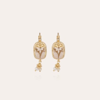 Scaramouche enamel earrings gold