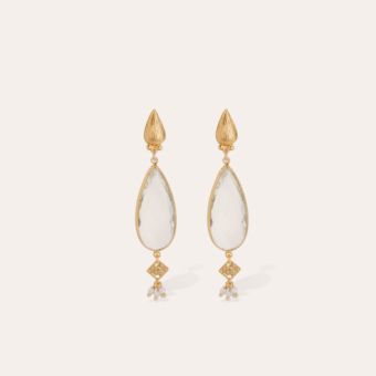 Serti Goutte earrings small size - Crystal
