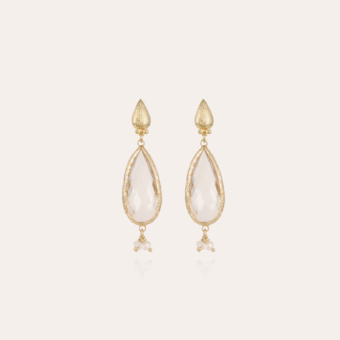 Serti Goutte earrings small size gold - Crystal