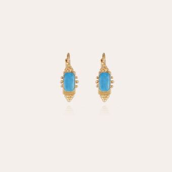 Serti Talisman earrings small size gold - Turquoise