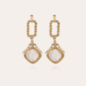 Siena earrings gold - White Mother-of-pearl