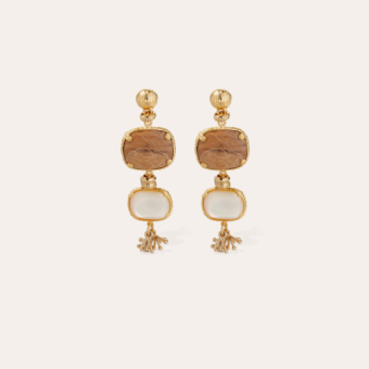 Silene earrings small size - Wood & Mother-of-Pearl