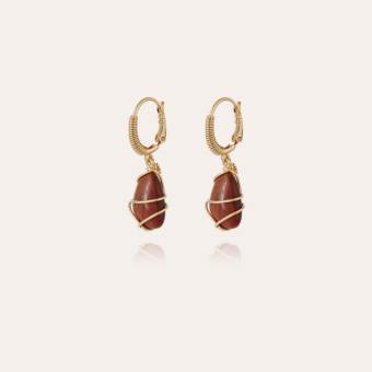 Tao Rainbow earrings gold - Red Jasper