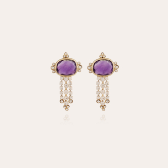 Tiki earrings gold - Améthyst
