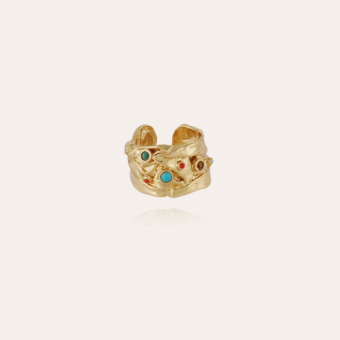 Compression cabochons ring gold
