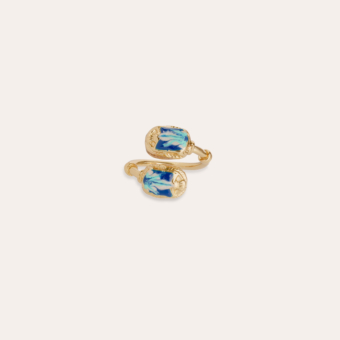 Duality Scaramouche enamel ring gold