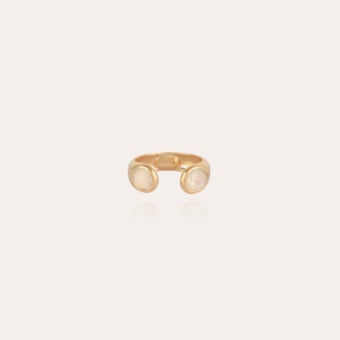 Saint Germain ring gold - White Mother-of-pearl