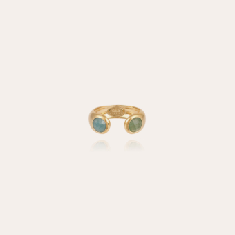 Saint Germain ring gold - Turlita Quartz & Green Quartz