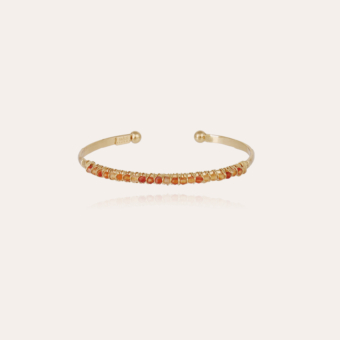 Lyre bangle bracelet small size gold - Carnelian