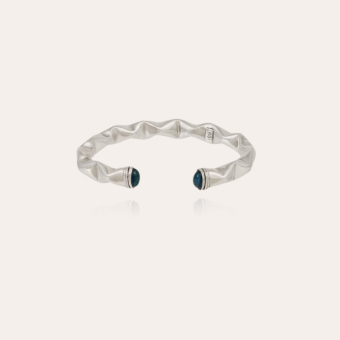Moki cabochons bangle bracelet silver