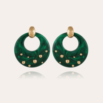 Cassiope earrings acetate gold - Emerald