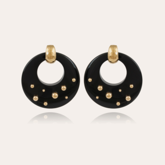 Cassiope earrings acetate gold - Black