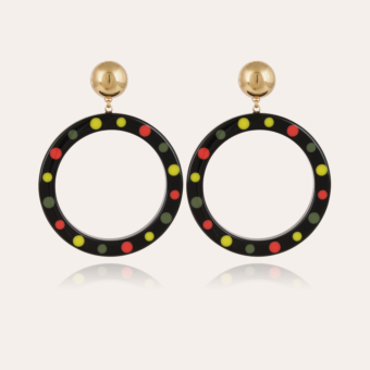Cocci earrings acetate gold - Black