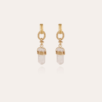 Cristal earrings gold - Rock crystal
