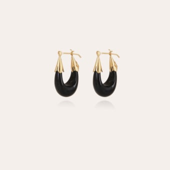 Ecume earrings small size gold - Black