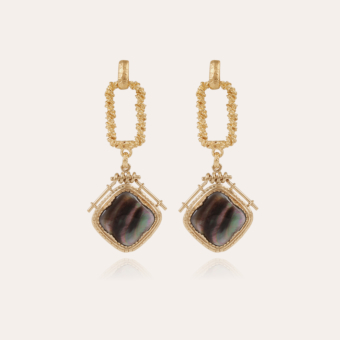 Siena earrings gold - Grey mother-of-pearl