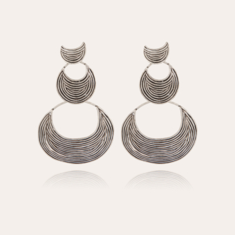 Boucles d'oreilles Luna Wave double argentées