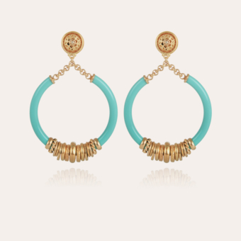 Mariza earrings acetate gold - Turquoise