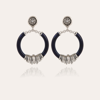 Mariza earrings small size acetate silver - Lapis