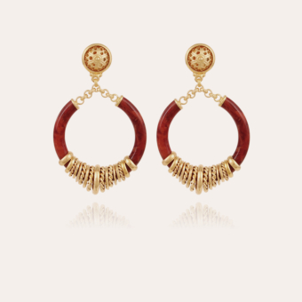 Mariza earrings small size acetate gold - Brick