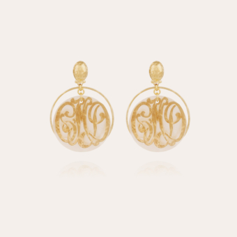 Nana Mariage earrings small size gold - White Mother-of-pearl