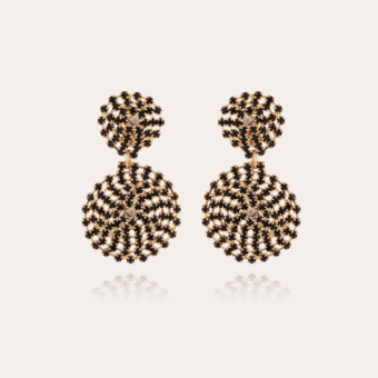 Onde Lucky strass earrings small size gold