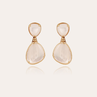 Silia earrings gold - White Mother-of-pearl