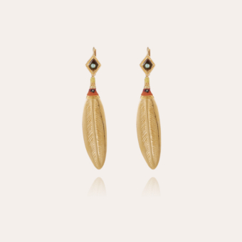 Plume earrings small size gold
