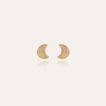 Boucles d'oreilles puce Luna Wave petit modèle dorées