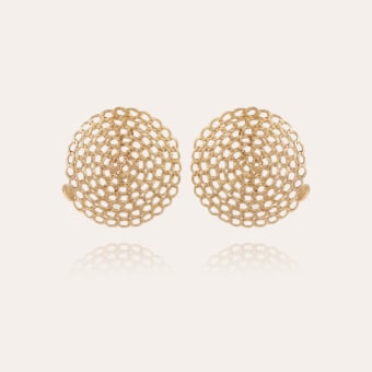 Onde Gourmette studs earrings large size gold