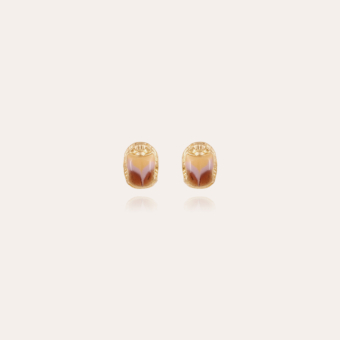 Scaramouche studs earrings enamel gold