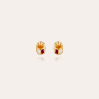 Scaramouche enamel studs earrings gold