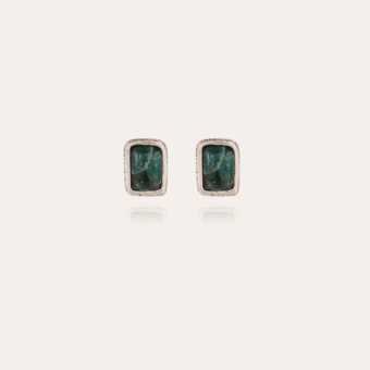 Totem studs earrings silver - Blue Apatite