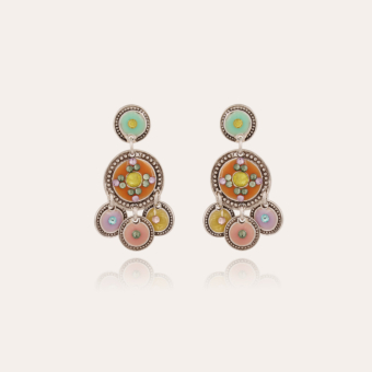Sequin two rows earrings silver 