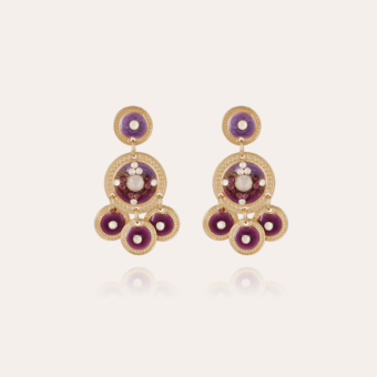 Sequin two rows earrings gold 