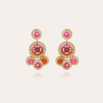 Sequin two rows earrings gold