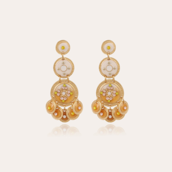 Sequin triple rows earrings gold
