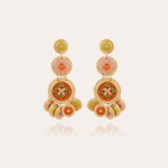 Sequin triple rows earrings gold
