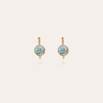 Serti earrings gold - Blue Apatite 