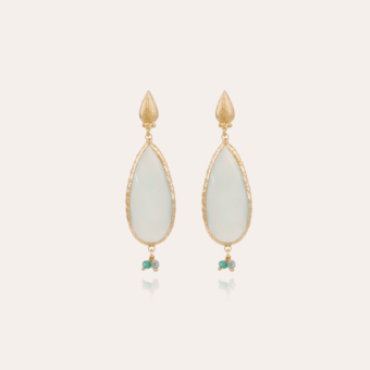 Serti Goutte earrings gold - Aqua Calci
