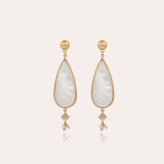Serti Goutte earrings gold - Mother-of-pearl