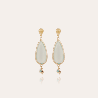Serti goutte earrings small size gold - Aqua Calci