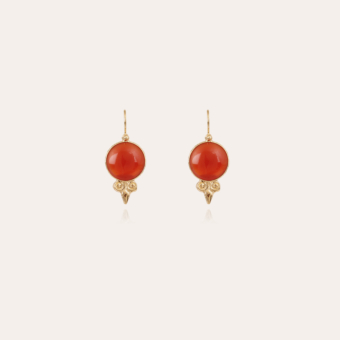 Serti earrings gold - Cornaline
