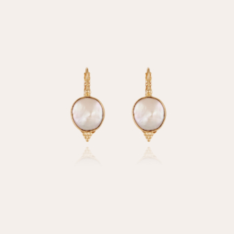 Serti mother-of-pearl earrings gold - White Mother-of-pearl